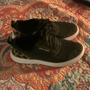 Cole Haan Grandsport Sneakers black with animal print trim